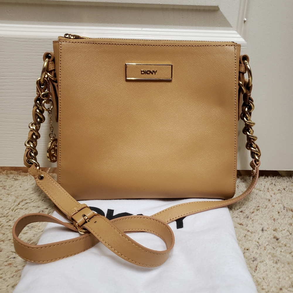 DKNY saffiano leather crossbody bag.